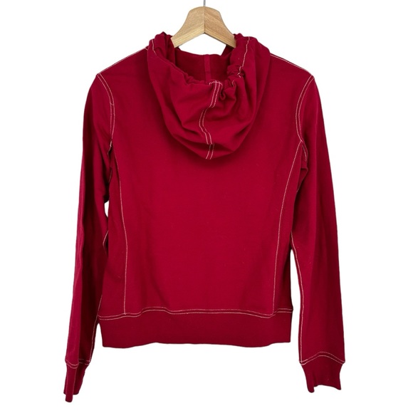 Aqua Rose Red Zip Up Hoodie Cotton Sweatshirt - Picture 2 of 5